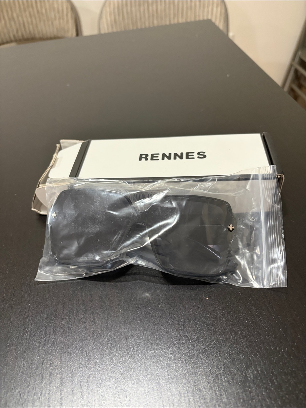 LV Monogram Accent Black Square Sunglasses Brand New! - Picture 6 of 7